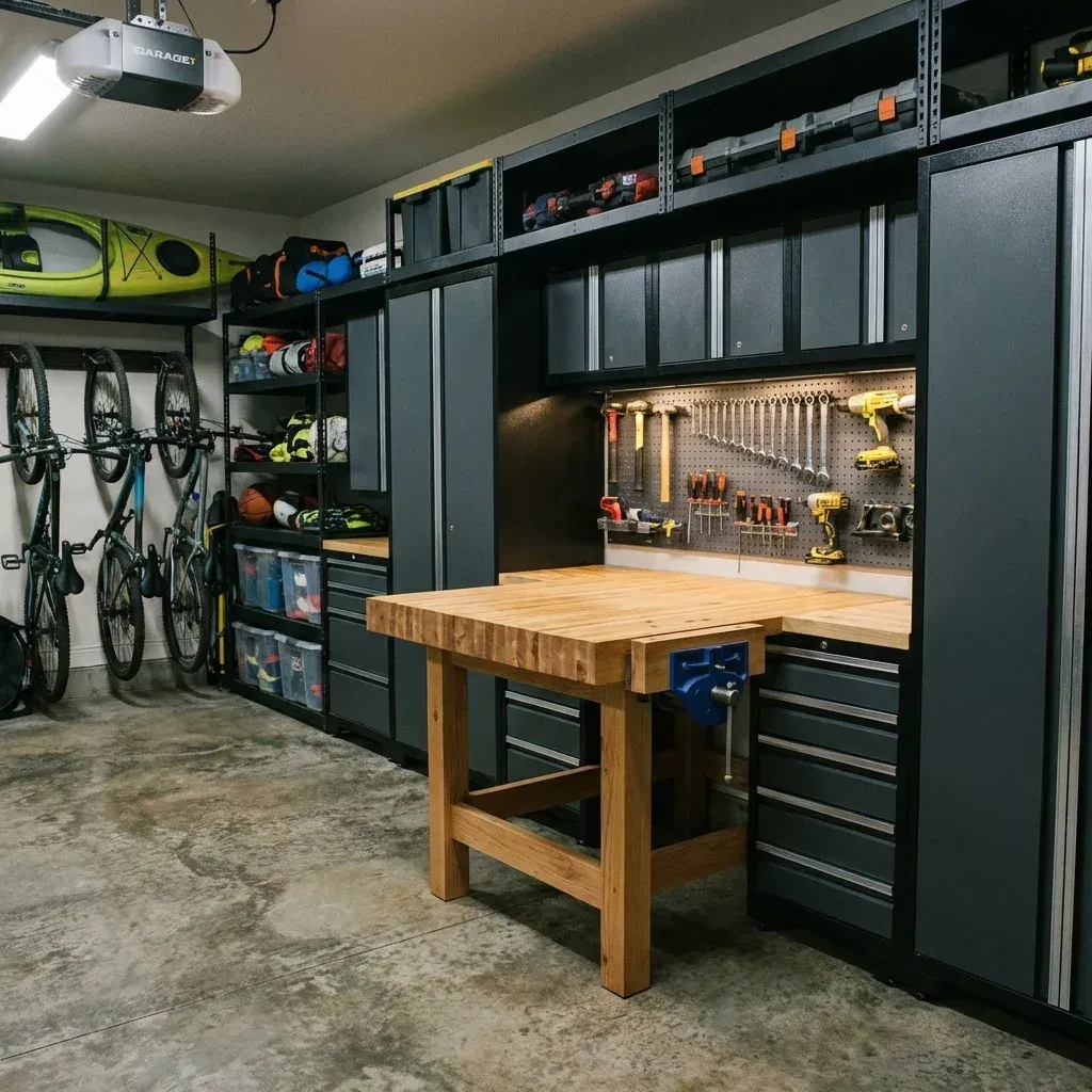 Garage Storage Cabinets process close-up