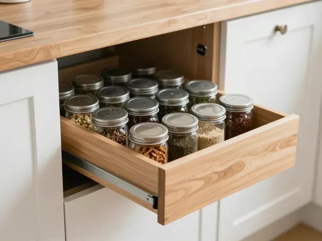 Laundry Room Cabinets process close-up